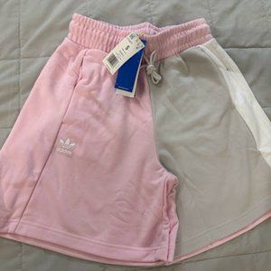 Adidas Original Shorts Women HT5973 Color Block Pink Grey Size Small (S)